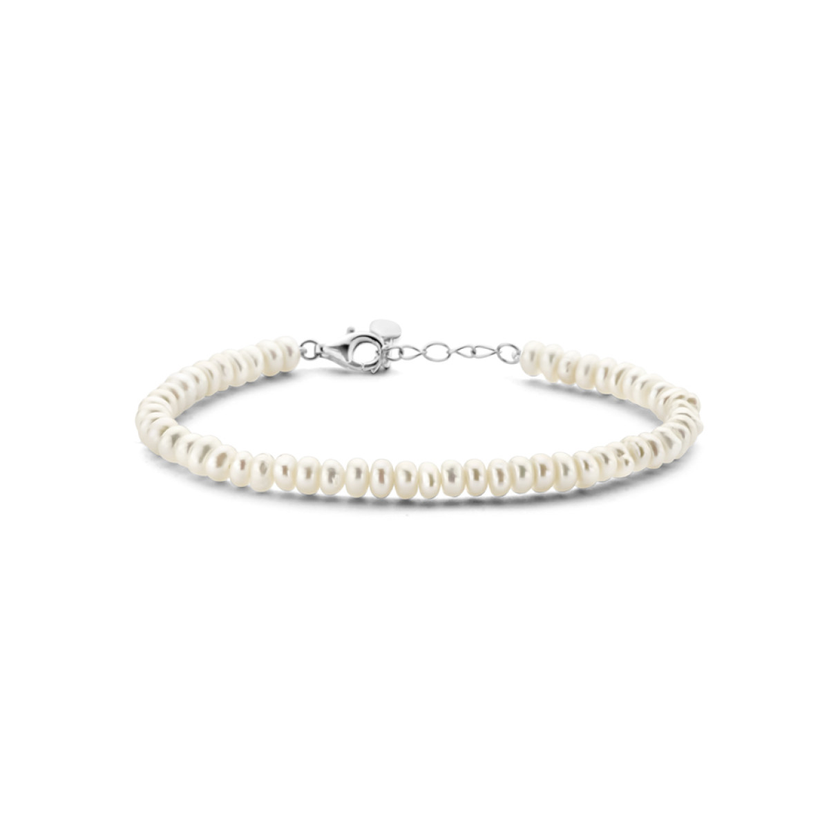 Zilveren parelarmband 4 mm 16-19 cm