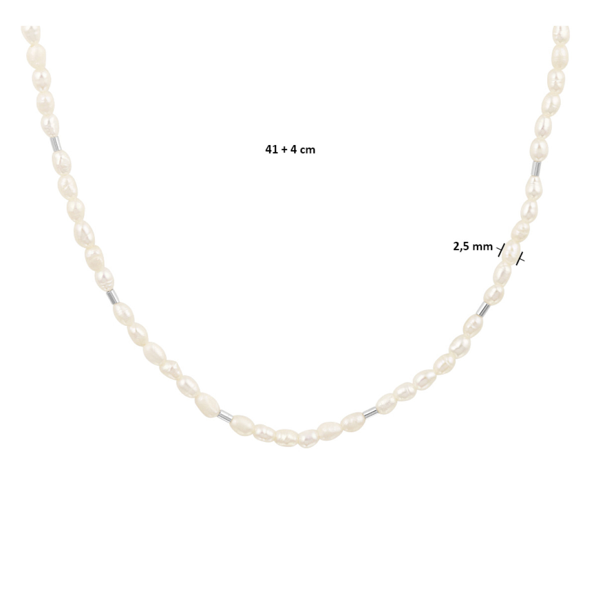 Zilveren parelketting 