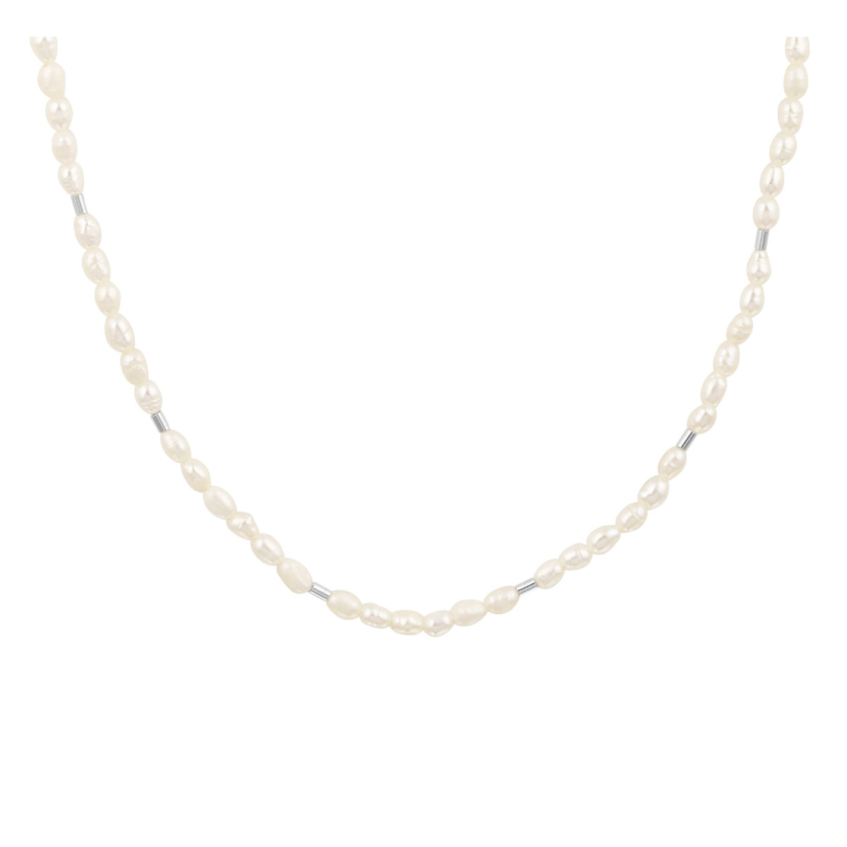 Zilveren parelketting 