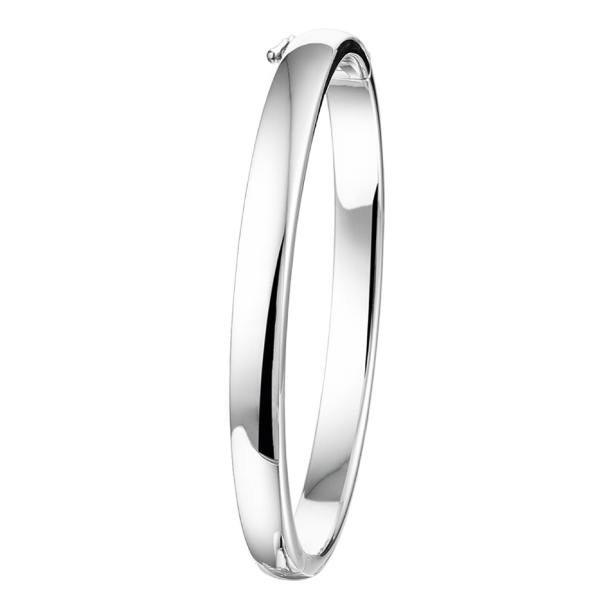 Zilveren scharnier bangle 6 mm