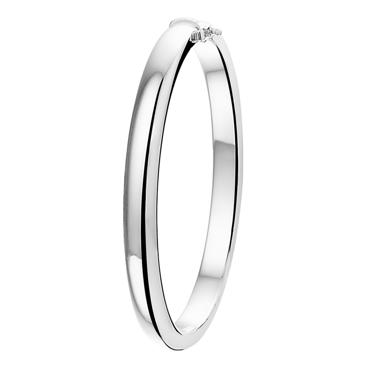 Zilveren scharnier bangle 6 mm