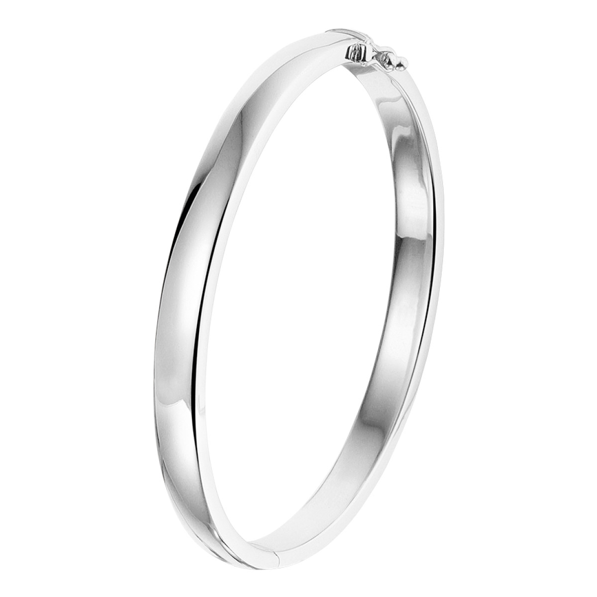 Zilveren slavenarmband massief bol 60 mm