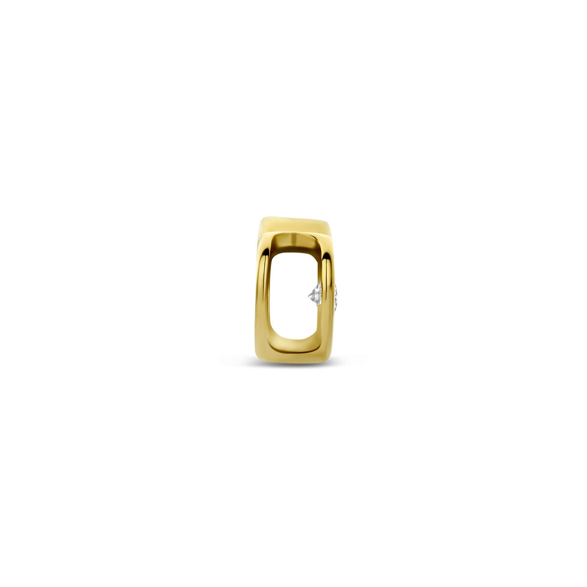 Gouden hart hanger zirkonia - 5 x 5.5 mm