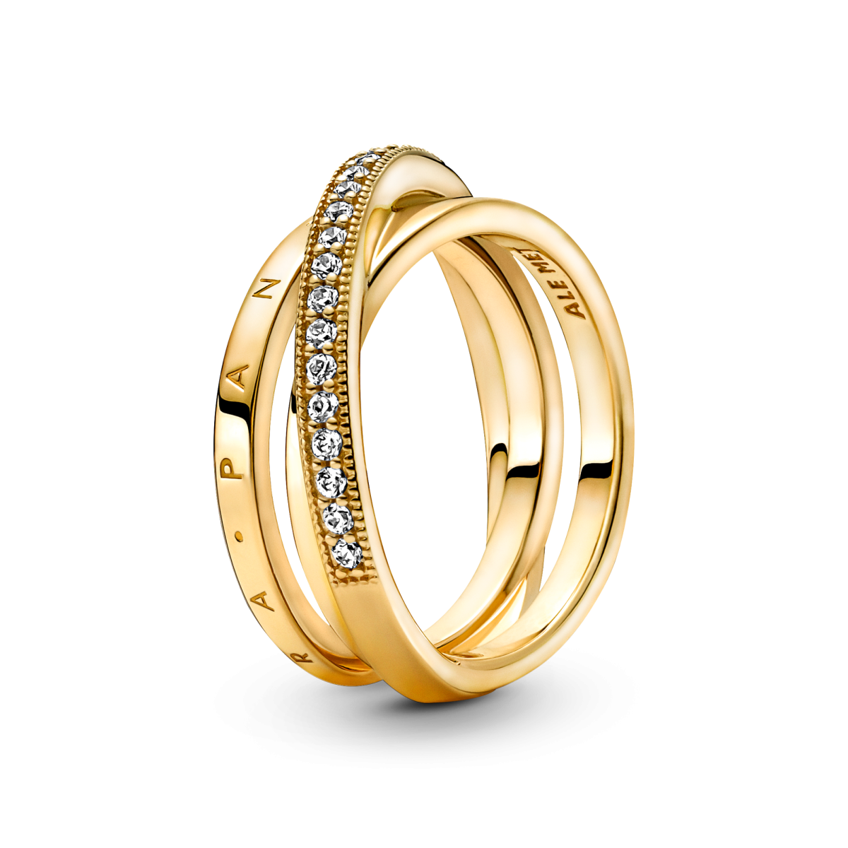 Pandora Signature 169057C01 ring Pandora logo met transparante zirkonia