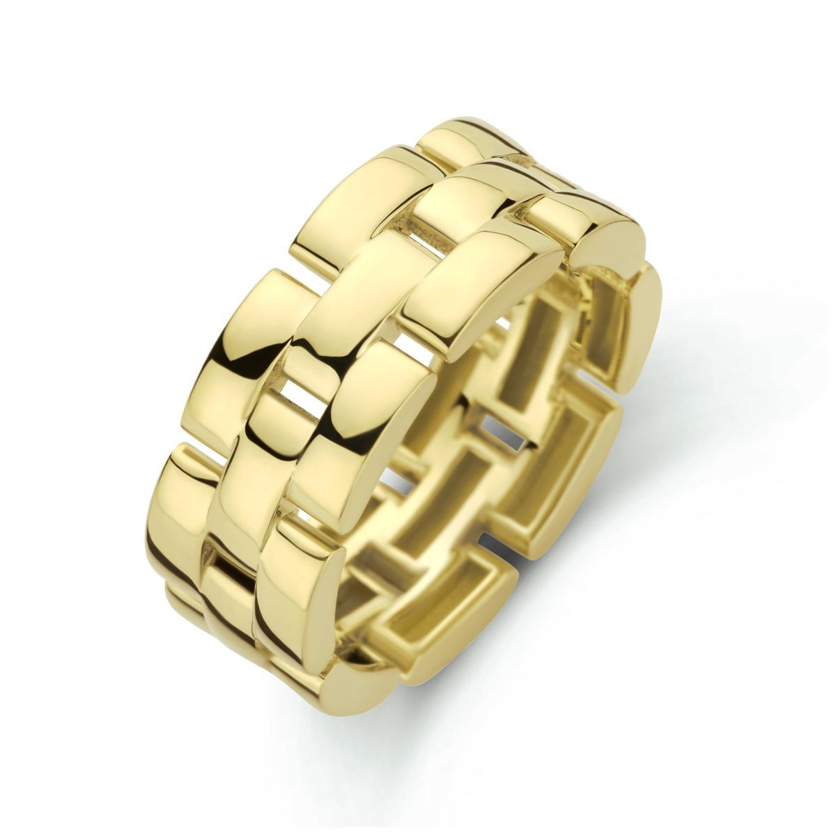 14-karaat gouden ring met rolex schakel 7 mm