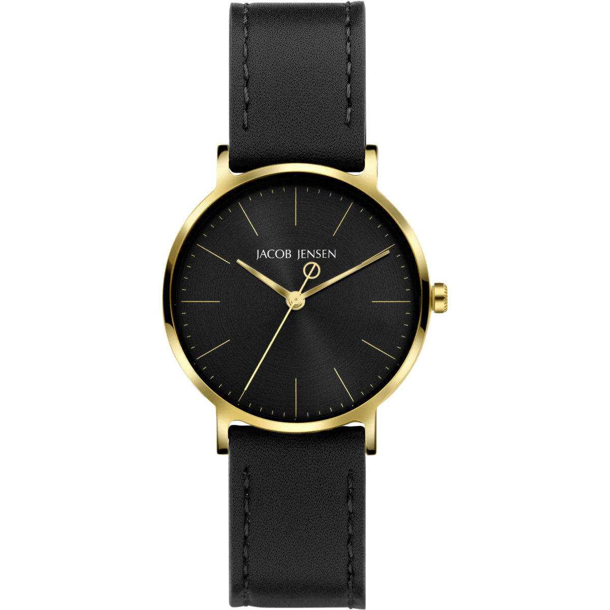 Jacob Jensen Timeless Nordic 175 dameshorloge van titanium met vegan leren band - Ø 32 mm