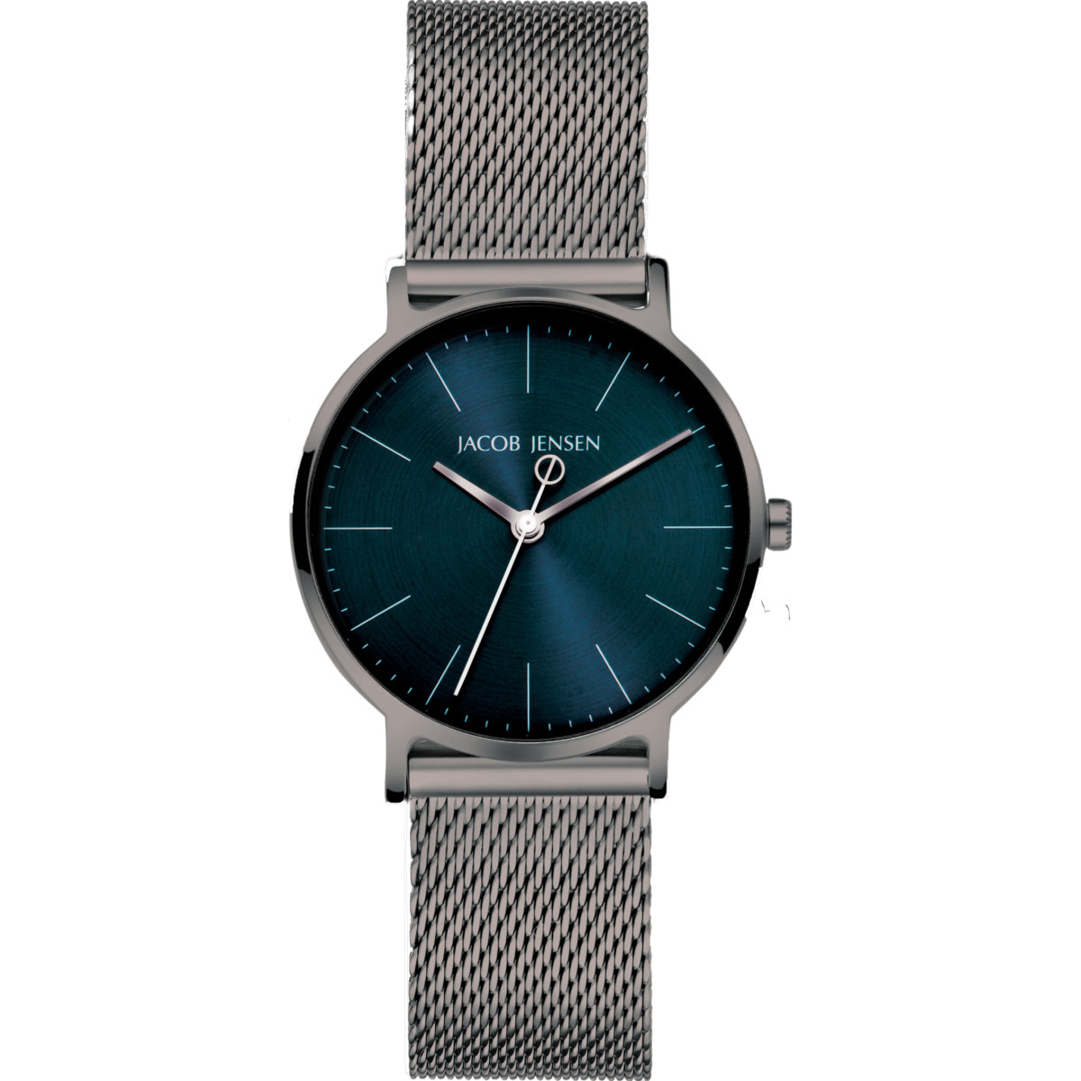 Jacob Jensen Timeless Nordic 177 dameshorloge van titanium met blauwe wijzerplaat Ø32 mm