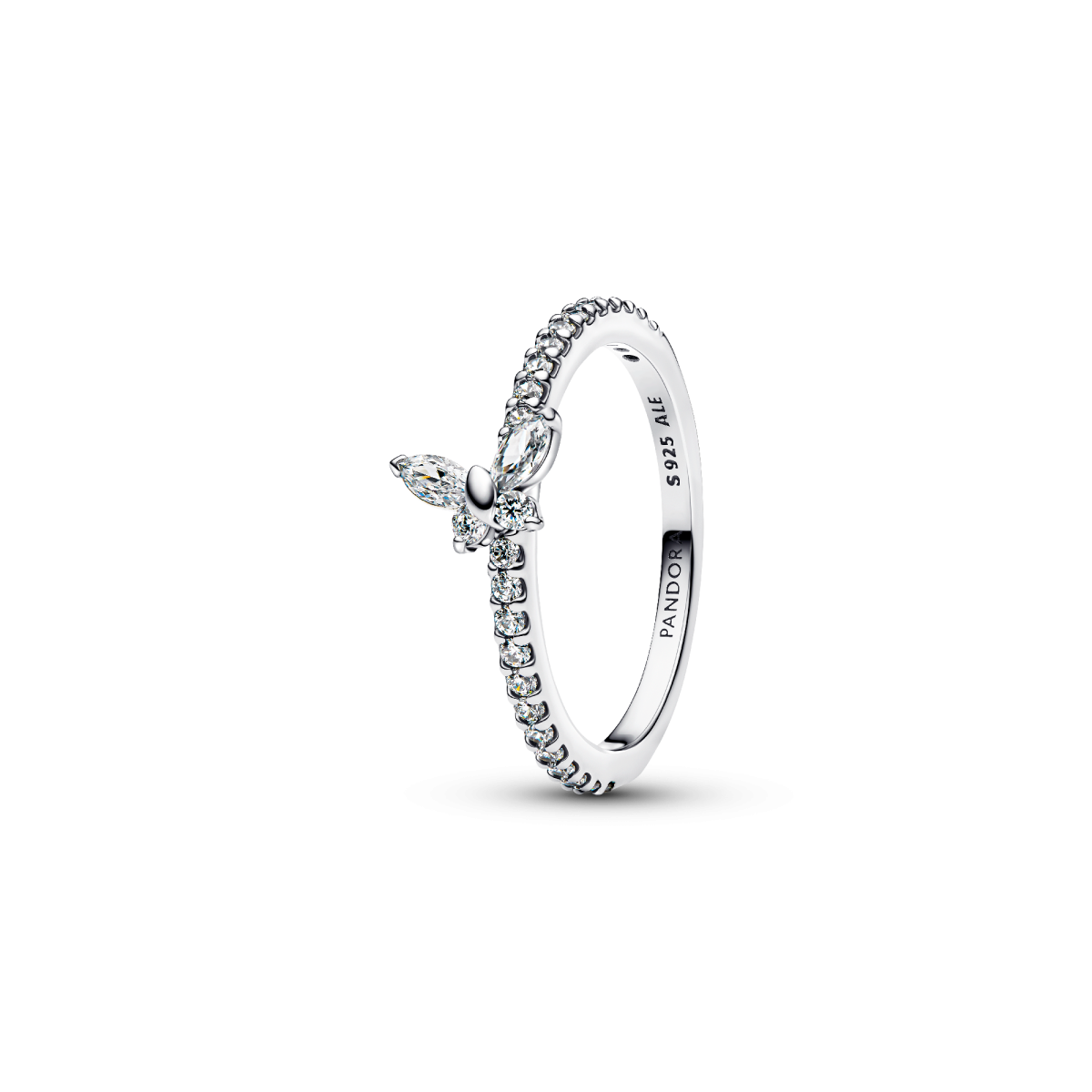 Pandora Timeless 194269C03-52 zilveren ring met vlinder en transparante zirkonia band - ø 16.50 mm / maat 52