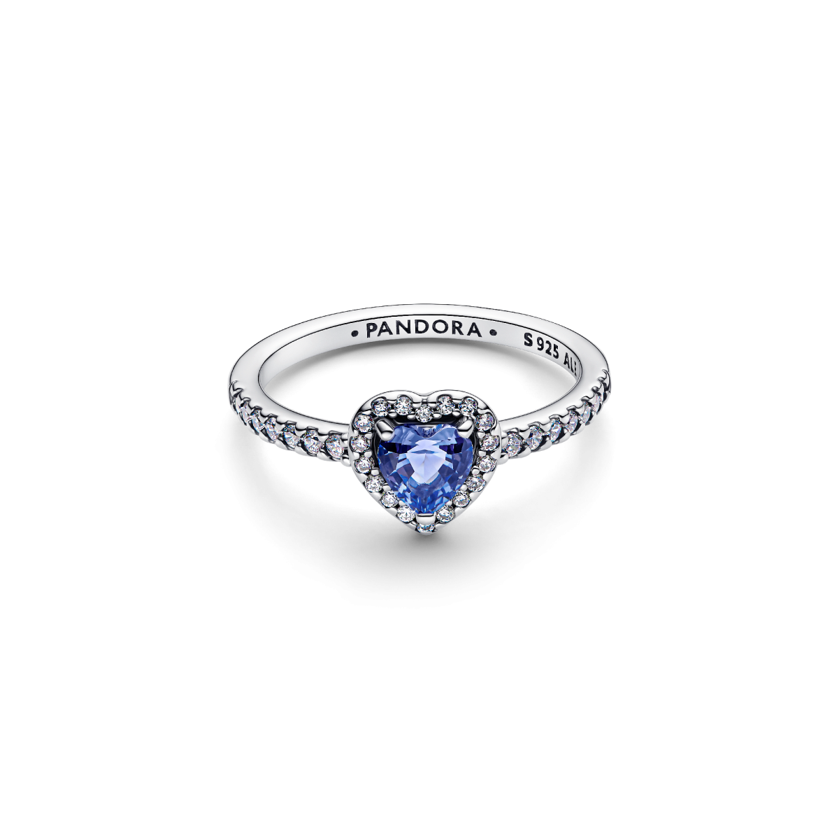 Pandora Timeless 198421C05 entourage ring van zilver met blauw hartje en zirkonia