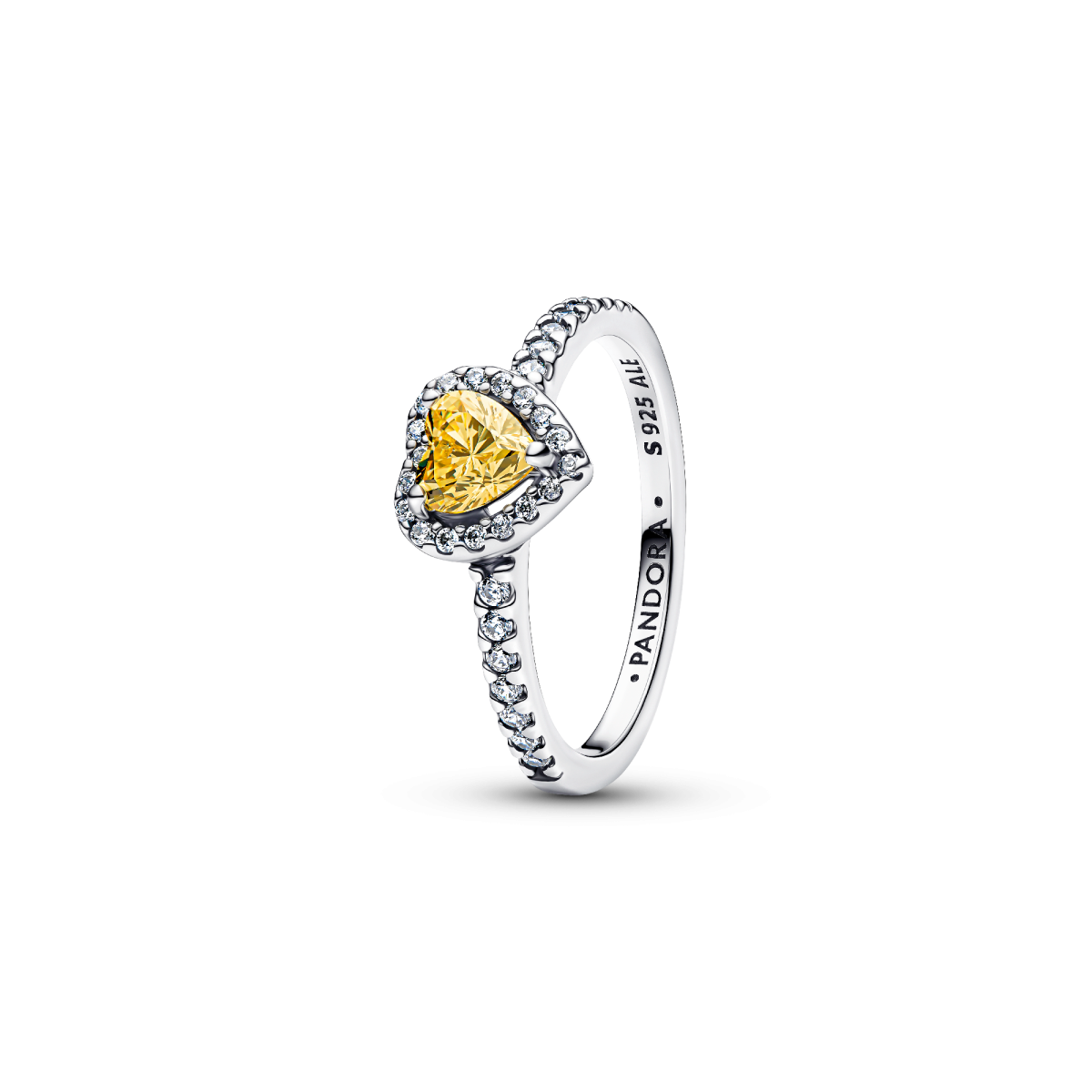 Pandora Timeless 198421C06 entourage ring van zilver met geel hartje en zirkonia