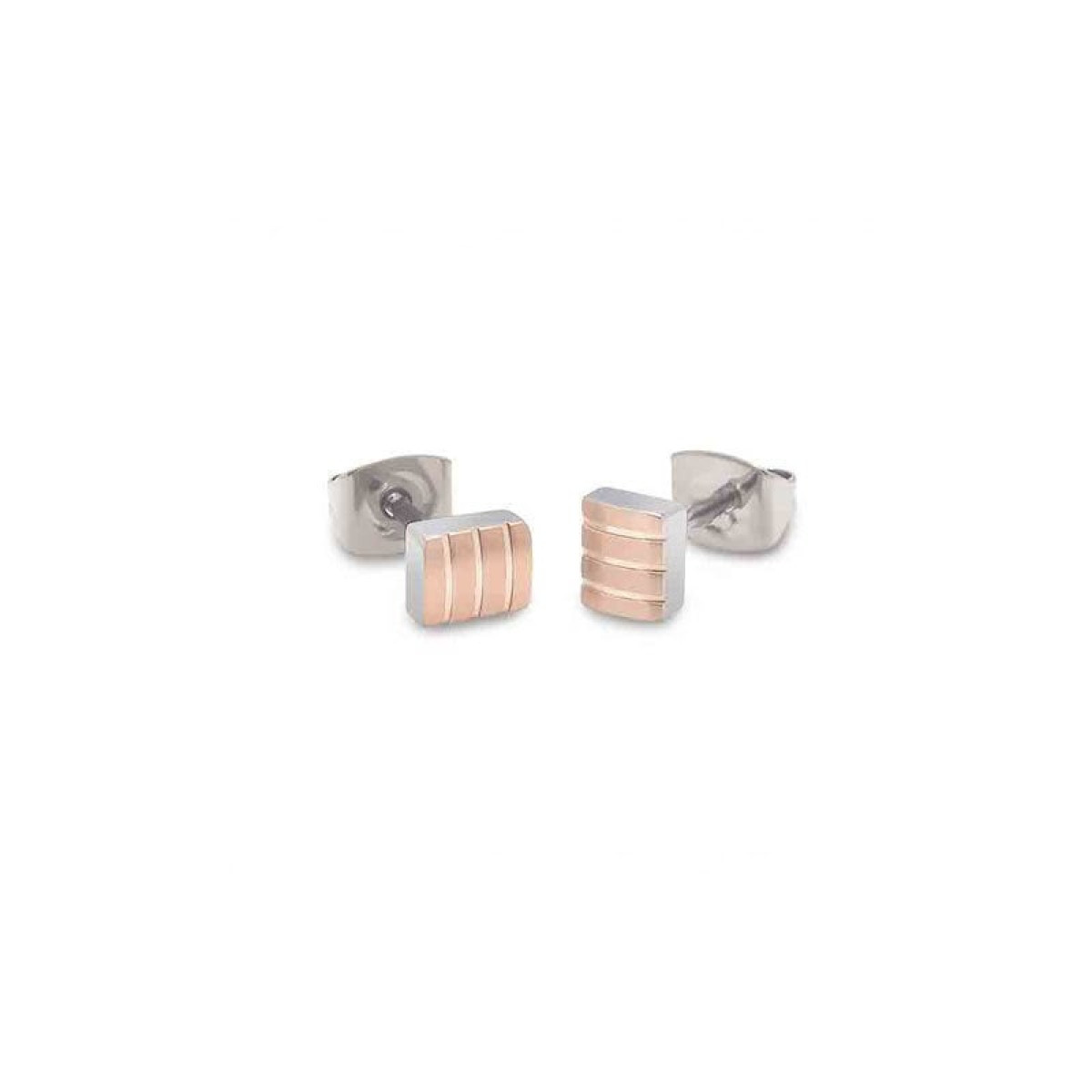 Boccia oorbellen 05001-03 bicolor rosé titanium
