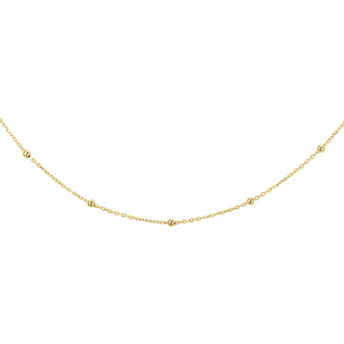Gouden bolletjes ketting 1.0 mm 