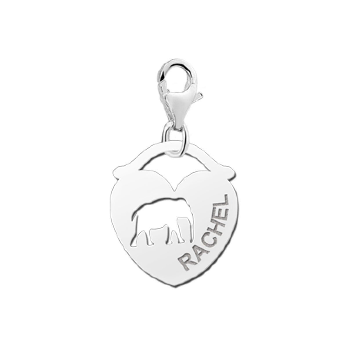 Zilveren bedel hartvorm olifant Names4ever