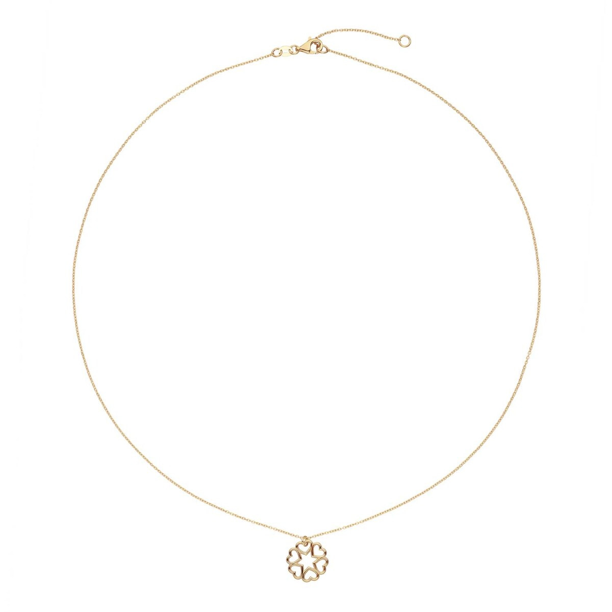 GLOW 202.0016.45 14-karaat gouden ketting met hanger ster en hartjes 6 mm - Lengte 42.5-45 cm