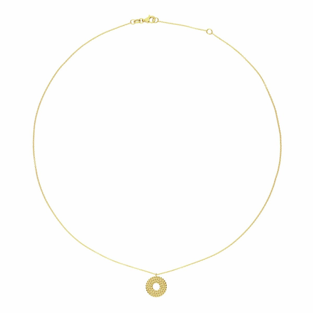 GLOW 202.0025.45 14-karaat gouden ketting met hanger rond bolletjes - Lengte 42.5-45 cm
