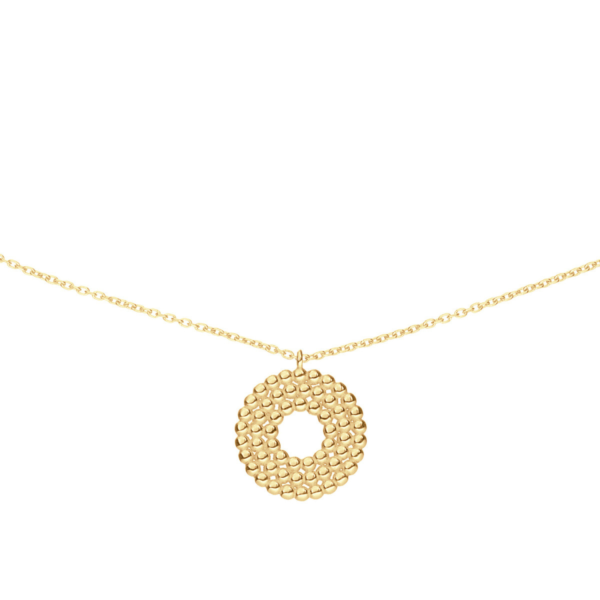 GLOW 202.0025.45 14-karaat gouden ketting met hanger rond bolletjes - Lengte 42.5-45 cm