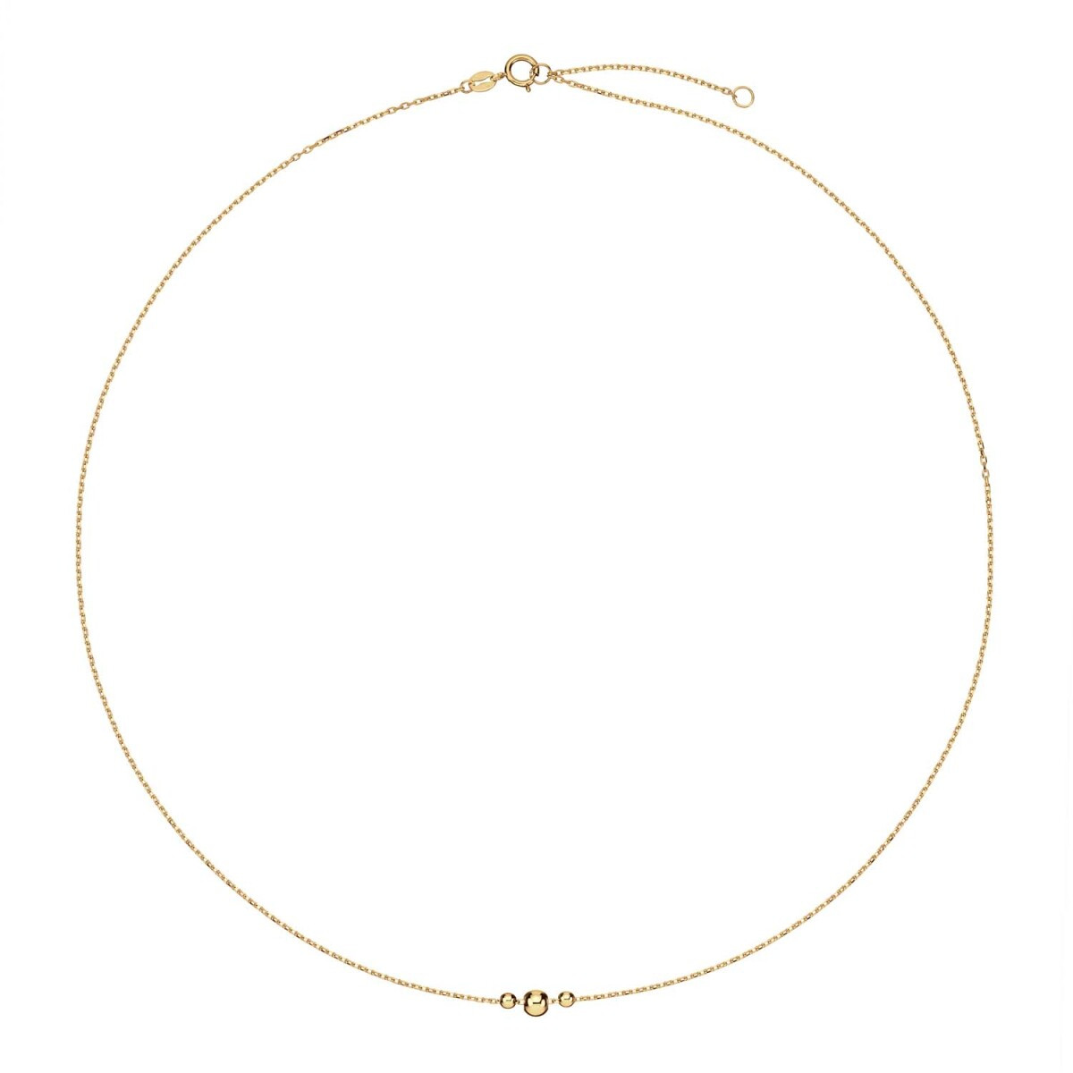 GLOW 202.0026.45 14-karaat gouden ketting met hanger bolletjes 4 mm - Lengte 42.5-45 cm