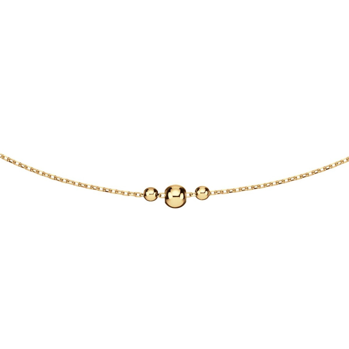 GLOW 202.0026.45 14-karaat gouden ketting met hanger bolletjes 4 mm - Lengte 42.5-45 cm