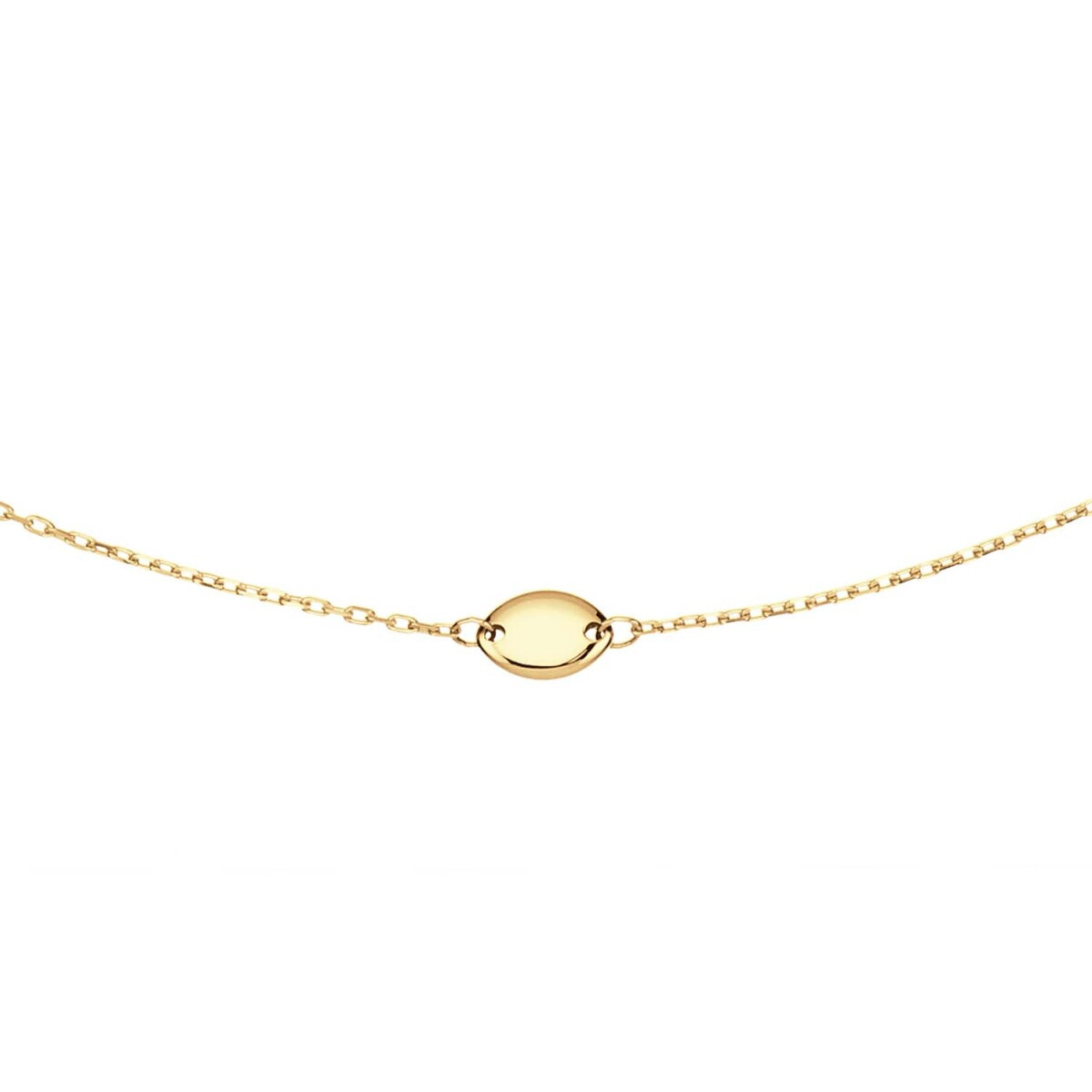 GLOW 202.0027.45 14-karaat gouden ketting met hanger ovale elementen 5 mm x 3 mm - Lengte 42.5-45 cm