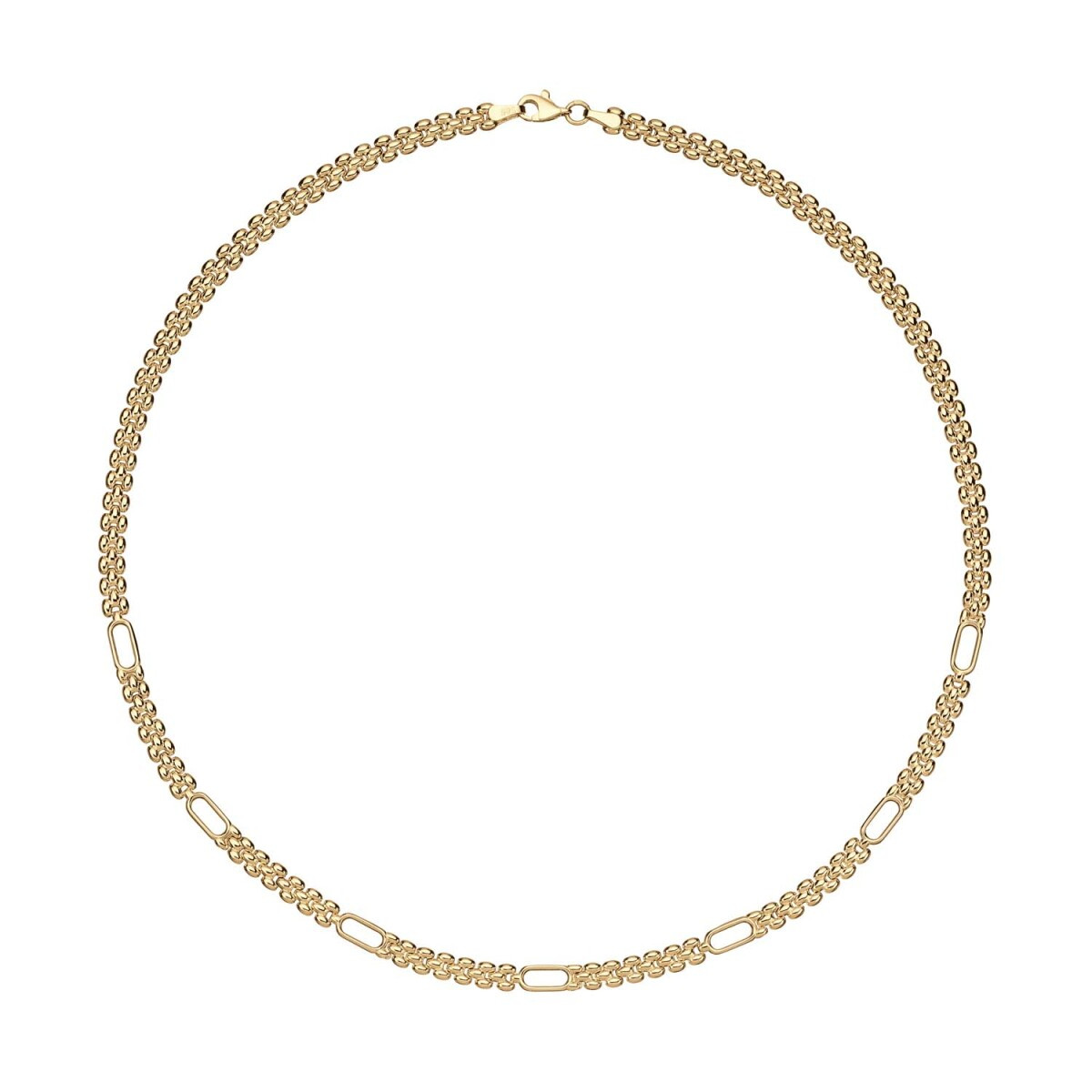 GLOW 202.0028.45 glanzende 14-karaat gouden schakelketting 4 mm breed - Lengte 45 cm