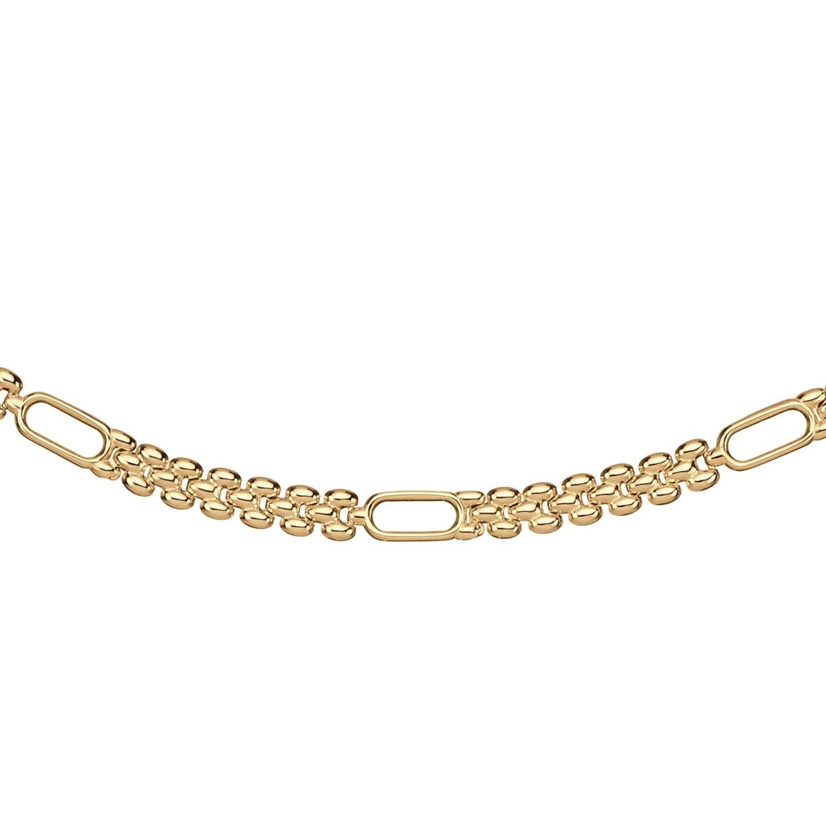 GLOW 202.0028.45 glanzende 14-karaat gouden schakelketting 4 mm breed - Lengte 45 cm