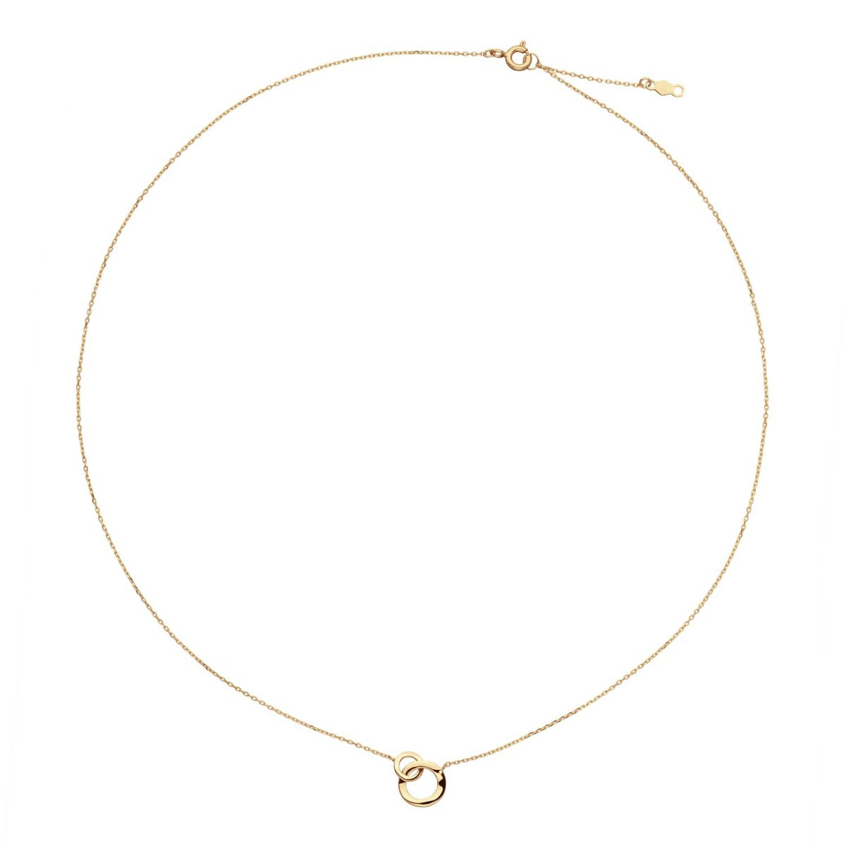 GLOW 202.0079.45 14-karaat gouden ketting met hanger cirkels 11 mm - Lengte 42.5-45 cm