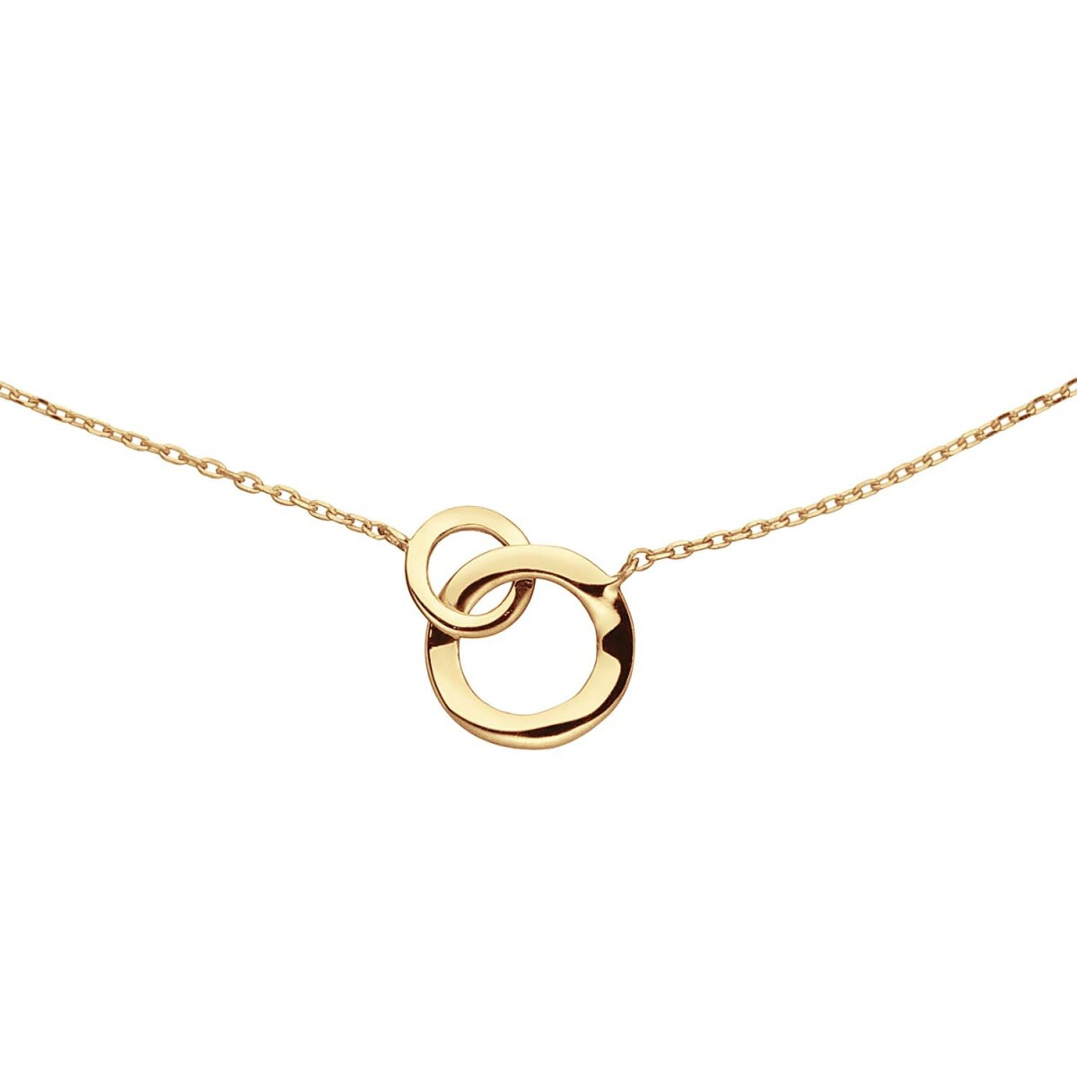 GLOW 202.0079.45 14-karaat gouden ketting met hanger cirkels 11 mm - Lengte 42.5-45 cm