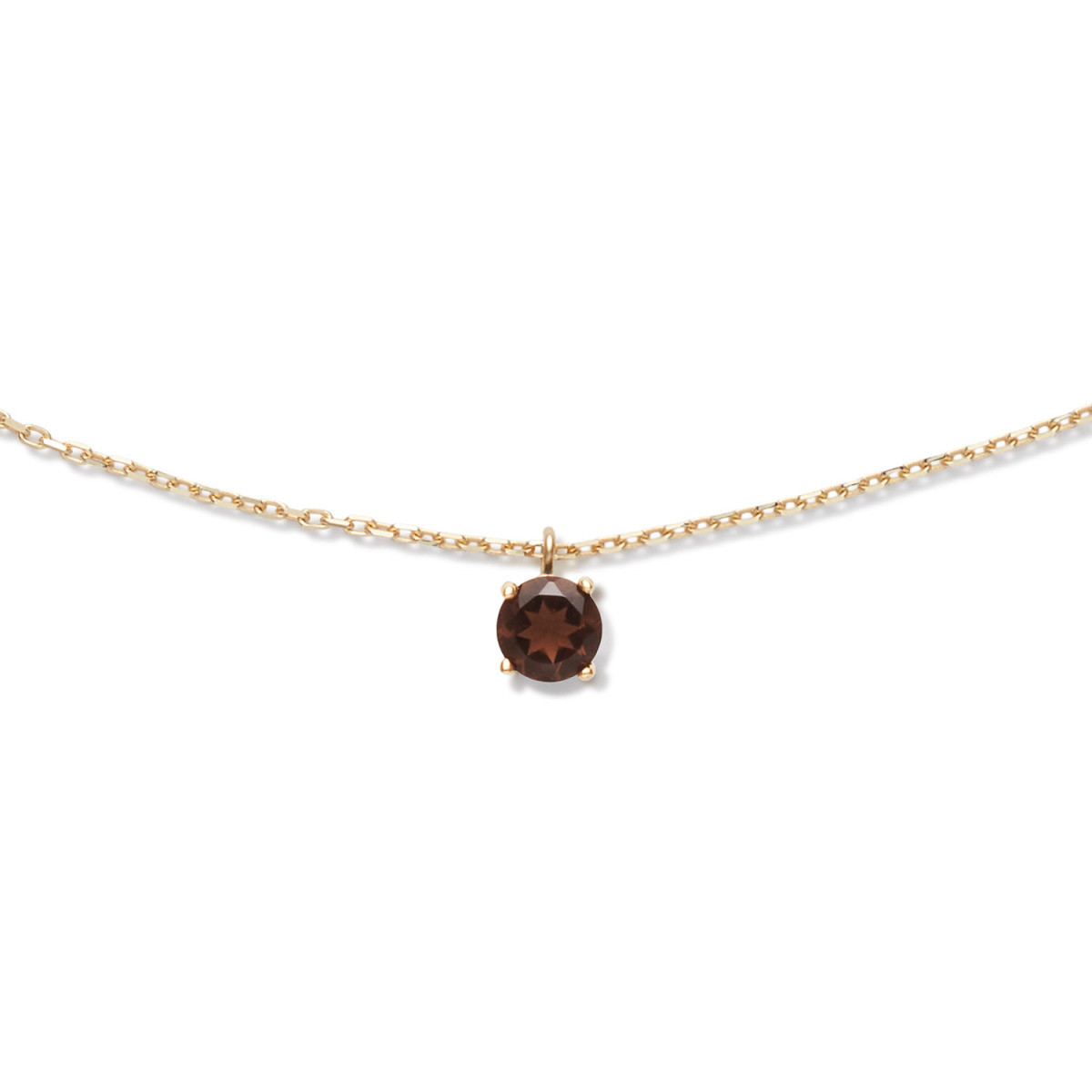 GLOW 202.0242.45 14-karaat gouden ketting met bruine rookkwarts hanger 5 mm - Lengte 45 cm