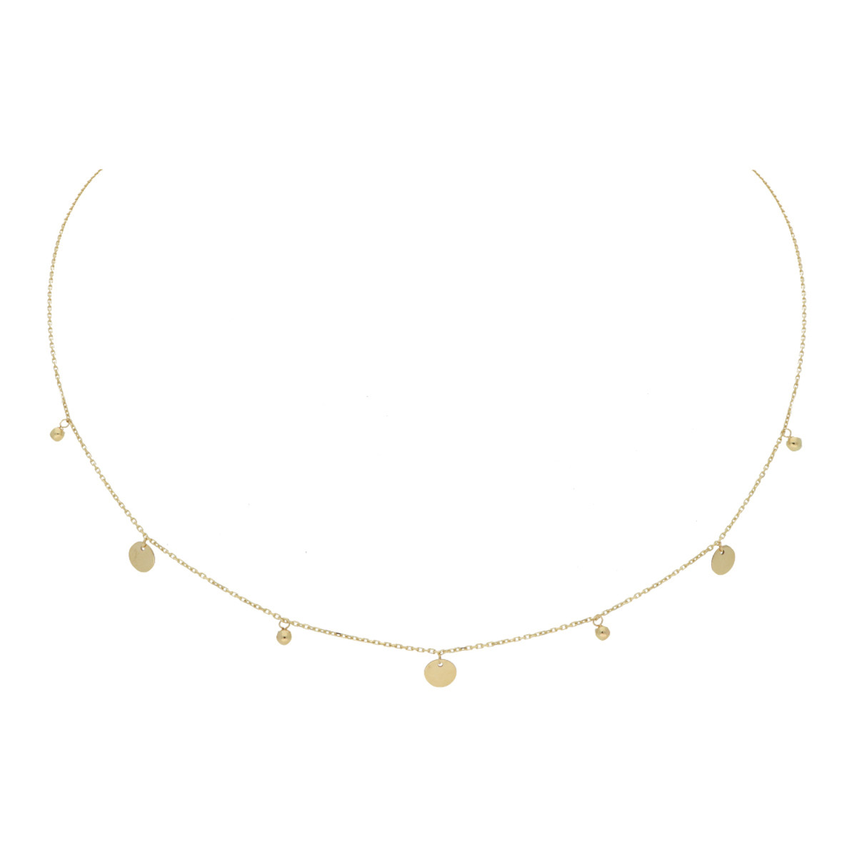 GLOW 202.1053.45 14-karaat gouden ketting met hanger rond bolletje 5 mm - Lengte 45 cm