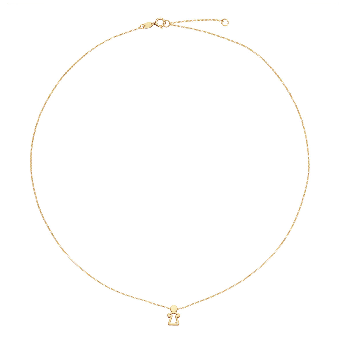 GLOW 202.1702.45 14-karaat gouden ketting met diamant en speelse hanger 10 mm - Lengte 42-45 cm