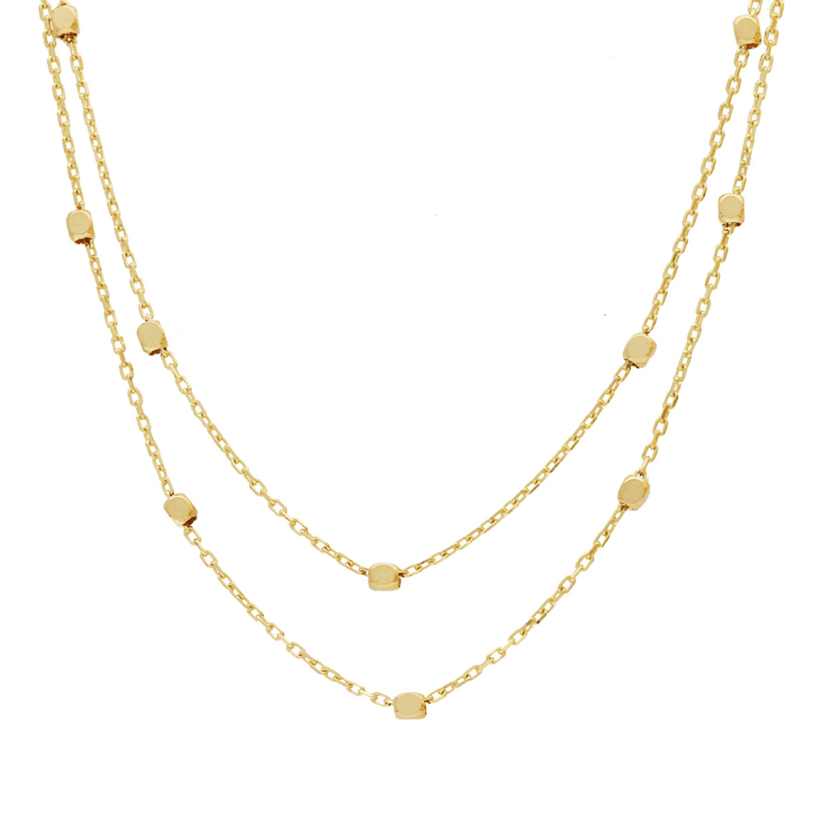 GLOW 202.2127.45 14-karaat gouden schakelketting met bolletjes 2 mm breed - Lengte 45 cm