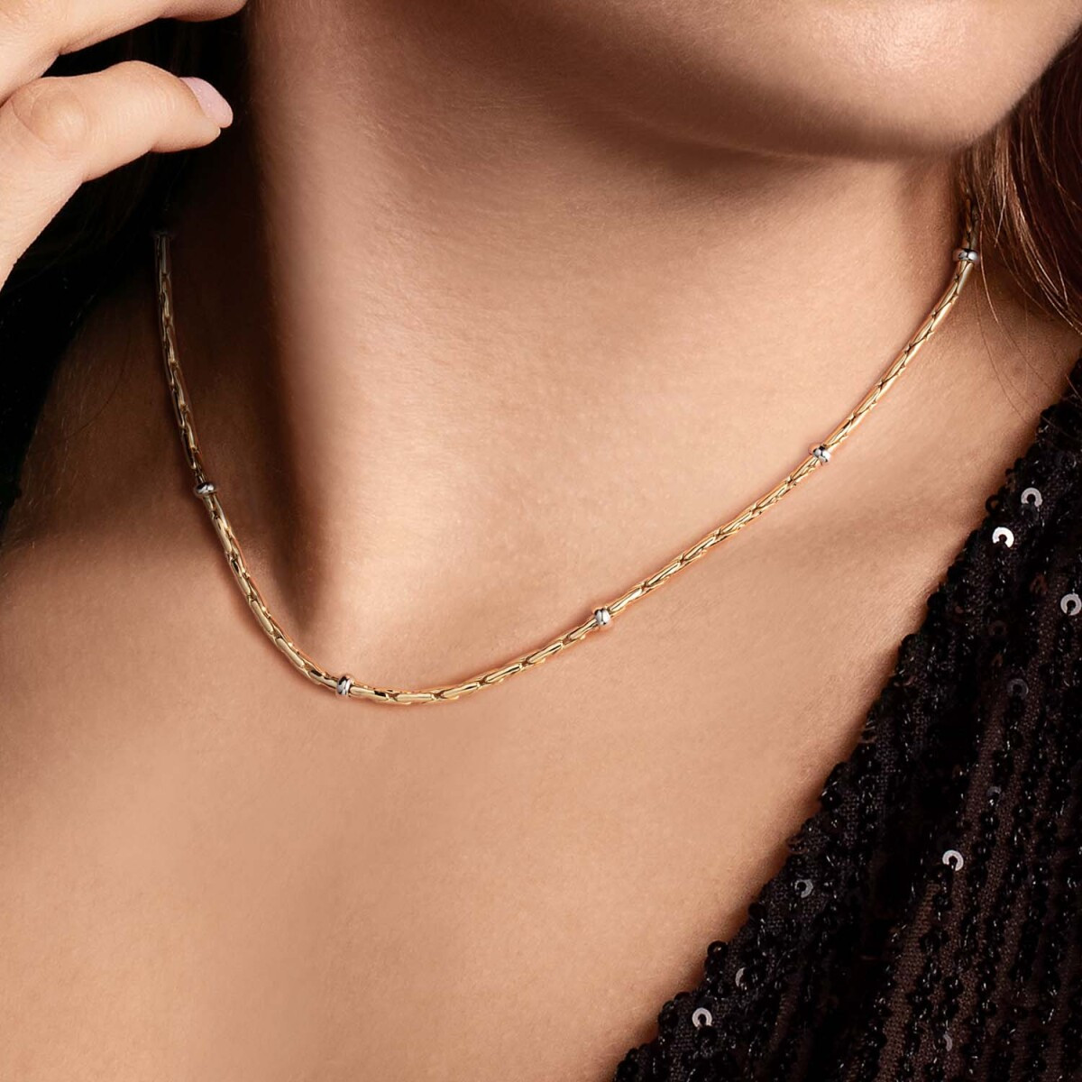 GLOW 202.2230.50 gouden cardano schakelketting glanzend 3 mm breed - Lengte 50 cm