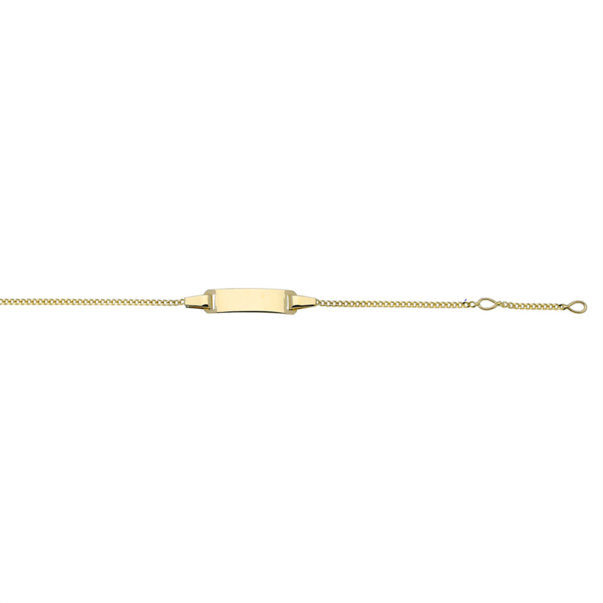 GLOW 204.0550.14 gouden kinder plaatarmband gourmet stijl 1 mm breed - Lengte 14 cm