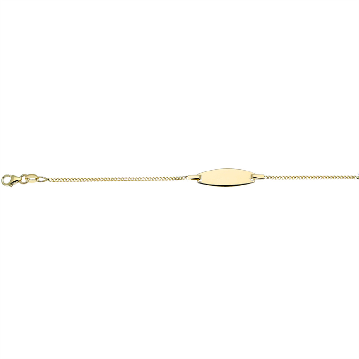 GLOW 204.0552.14 gouden gepersonaliseerde kinder plaatarmband 1 mm breed - Lengte 14 cm