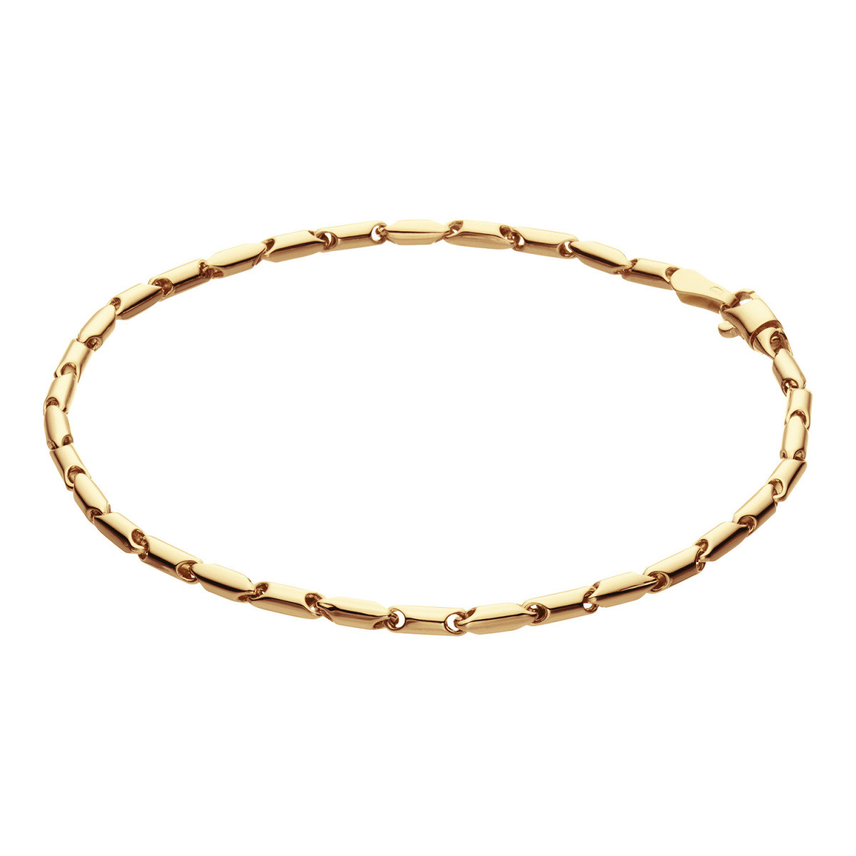 GLOW 204.1469.20 gouden glanzende schakelarmband met Cardanoschakel 3 mm breed - Lengte 20 cm