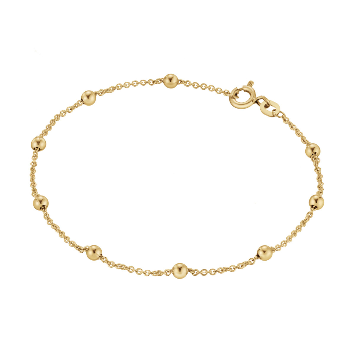 GLOW 204.2047.18 gouden schakelarmband met ronde bolletjes 3 mm breed - Lengte 18 cm