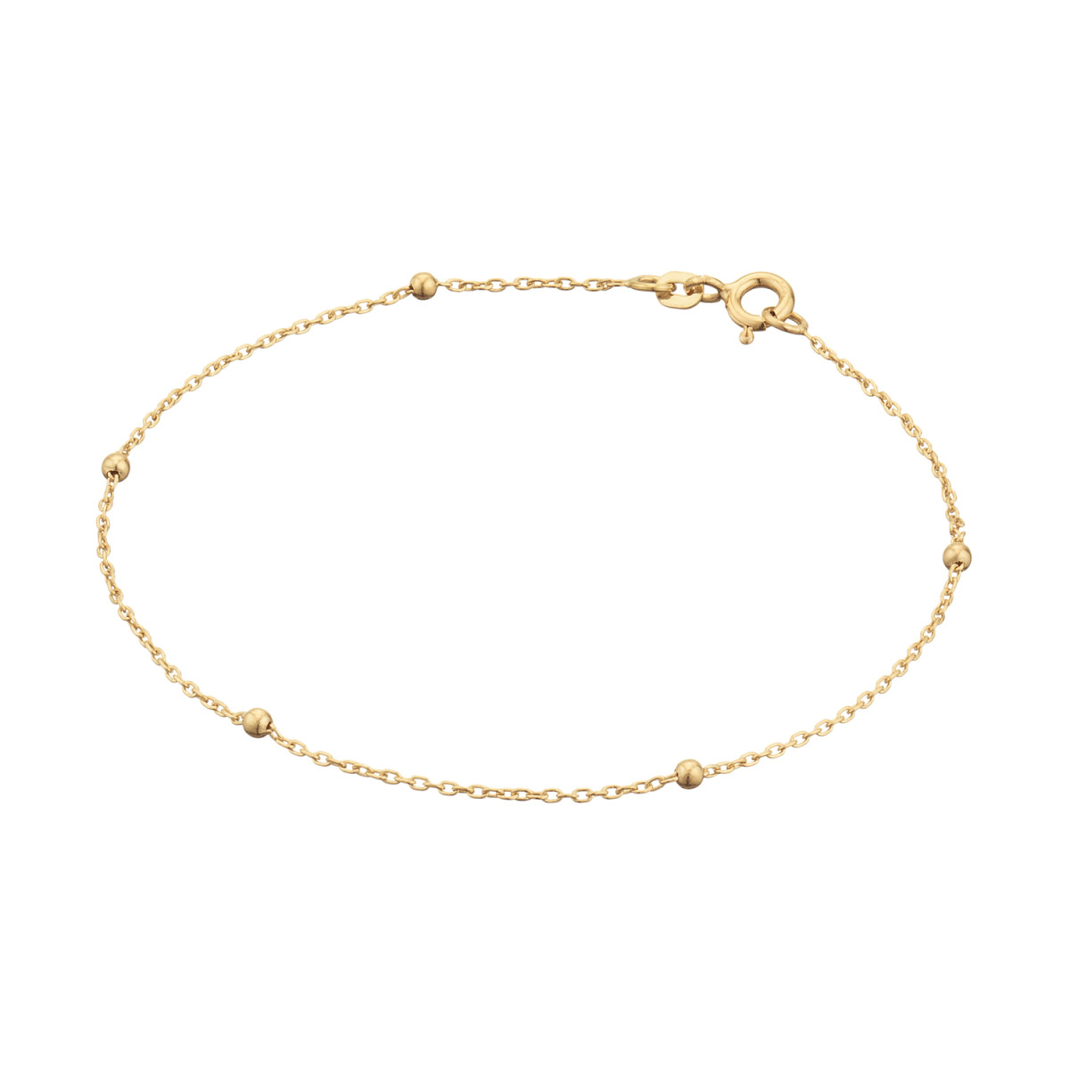 GLOW 204.2186.19 gouden schakelarmband met ronde bolletjes 2 mm breed - Lengte 19 cm