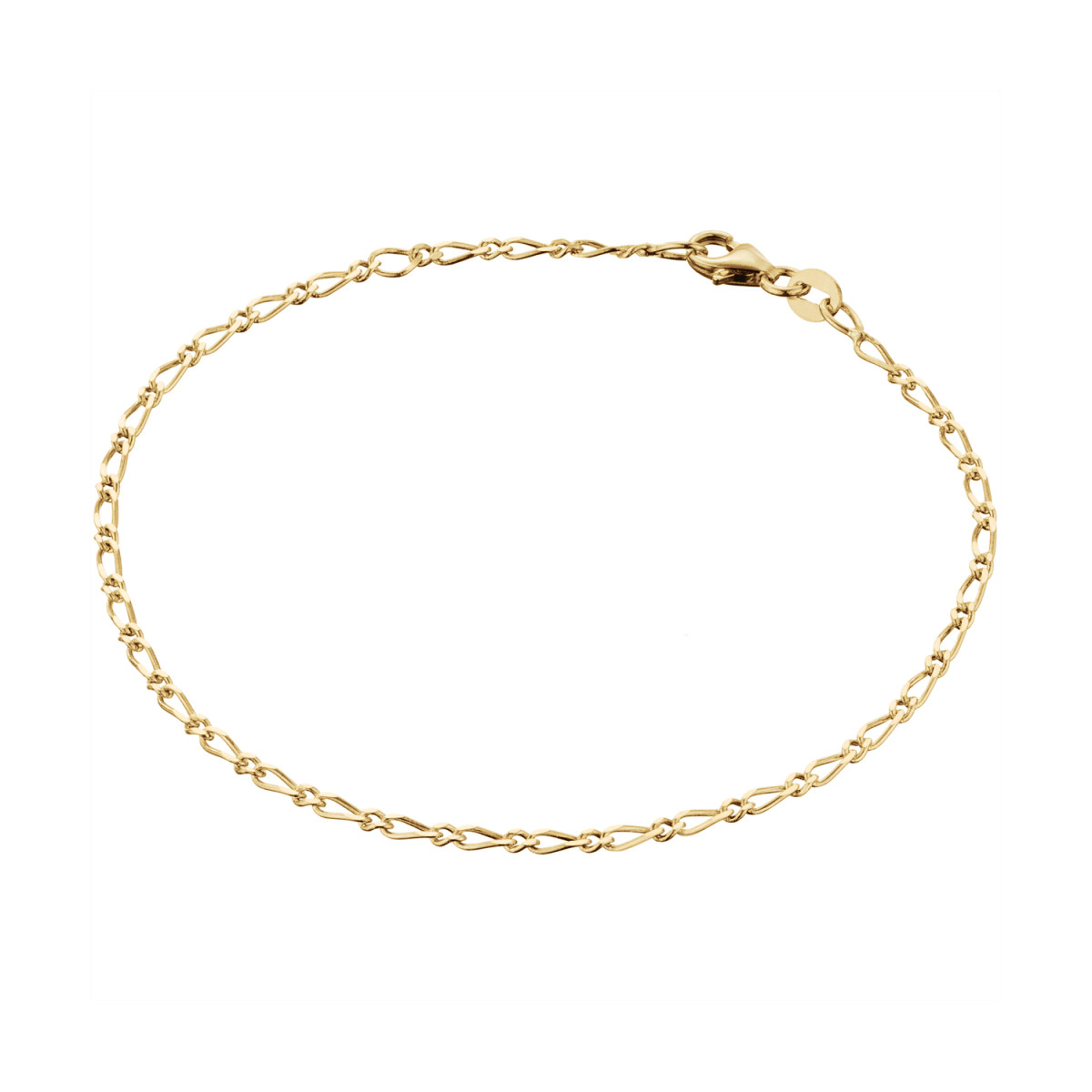 GLOW 204.2190.18 14-karaat gouden glanzende ovale schakelarmband 2 mm breed - Lengte 19 cm