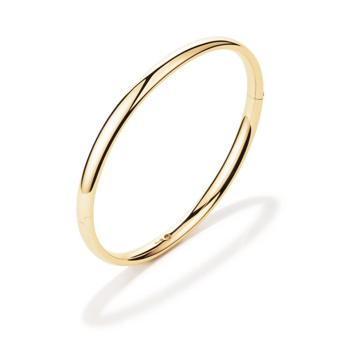 GLOW 204.2465.62 gouden massieve bangle met glanzende afwerking 5 mm breed - Diameter 62 mm