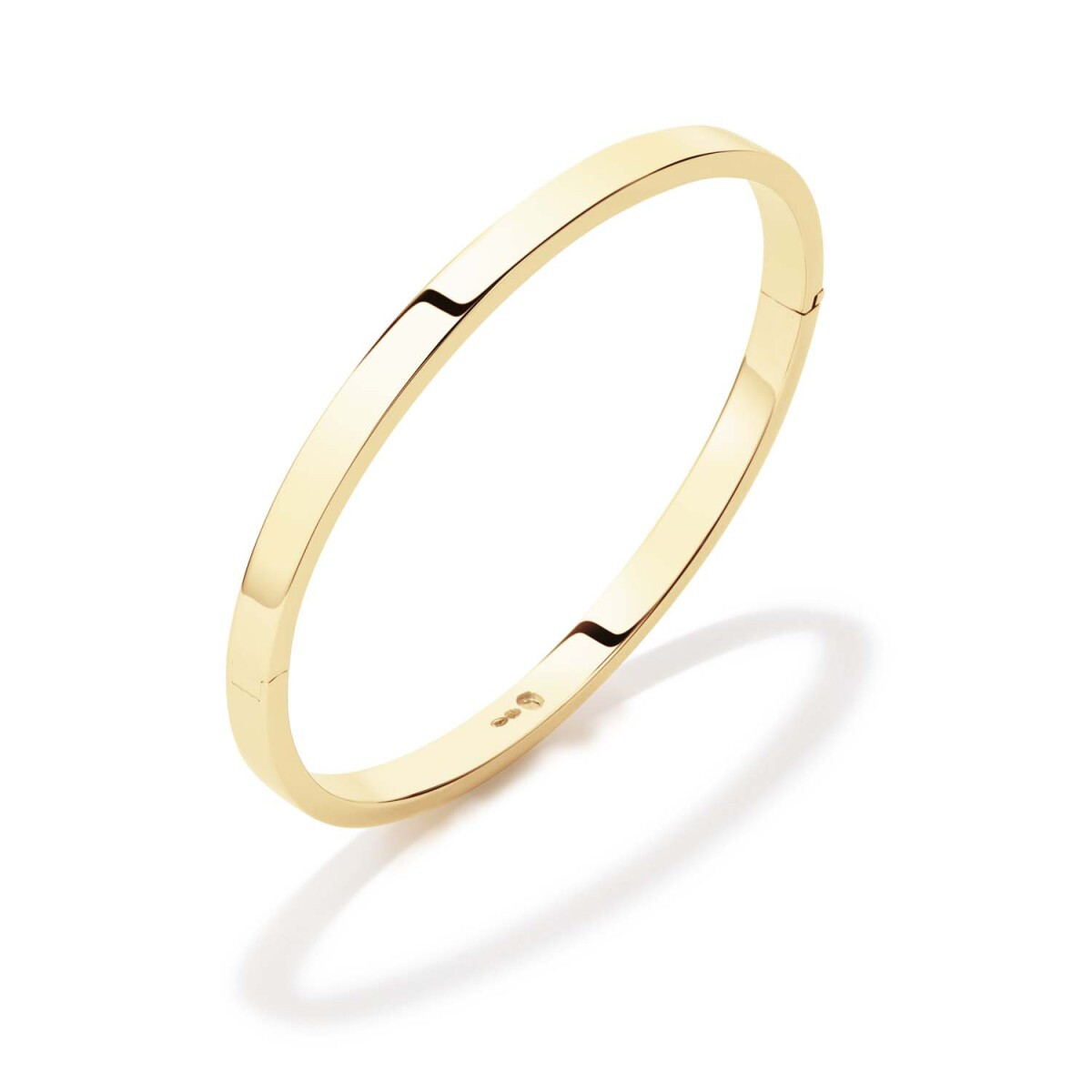 GLOW 204.2564.62 gouden bangle met glanzende afwerking 4 mm breed - Diameter 62 mm