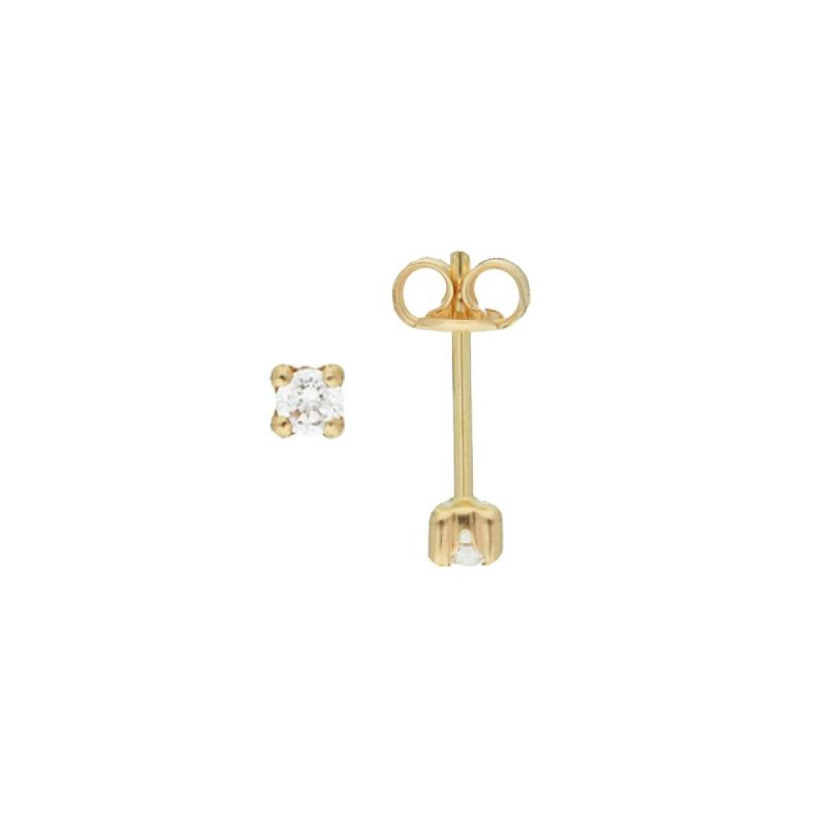 GLOW 206.2018.03 gouden oorknopjes met transparante zirkonia steen - Diameter 3 mm