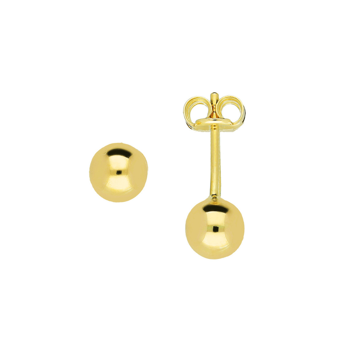 GLOW 206.2020.05 gouden glanzende bolvormige oorknopjes voor dames - Diameter 5 mm