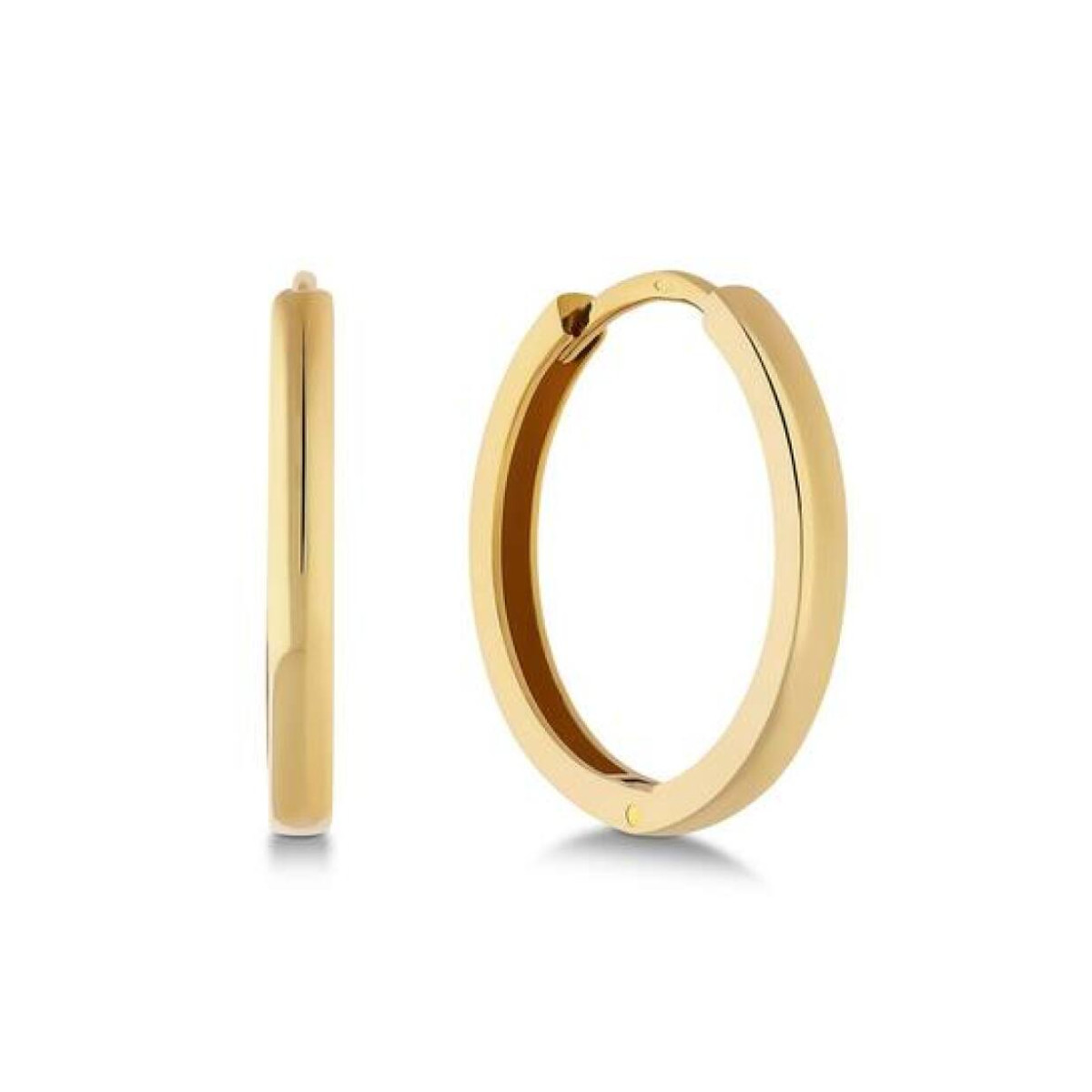 GLOW 207.0172.15 gouden oorringen glanzend afgewerkt 3 mm breed - Diameter 15 mm