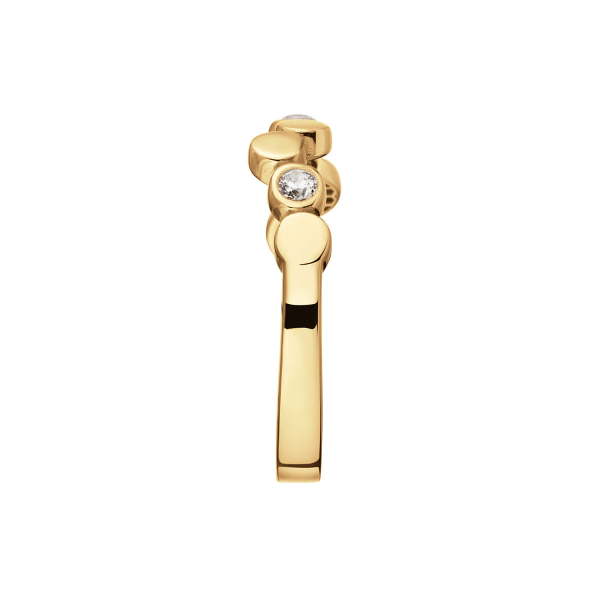 GLOW 214.0102 14-karaat gouden schakelring met zirkonia 6 mm breed