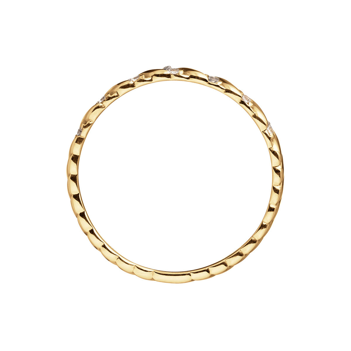 GLOW 214.0103 14-karaat gouden aanschuifring met zirkonia 3 mm breed