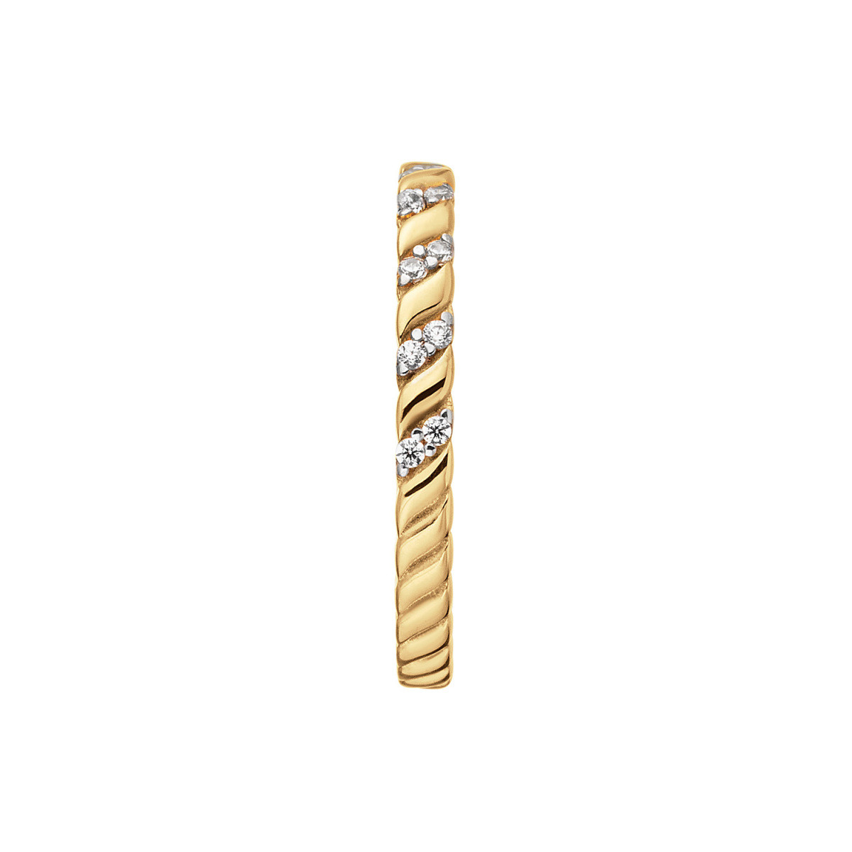 GLOW 214.0103 14-karaat gouden aanschuifring met zirkonia 3 mm breed
