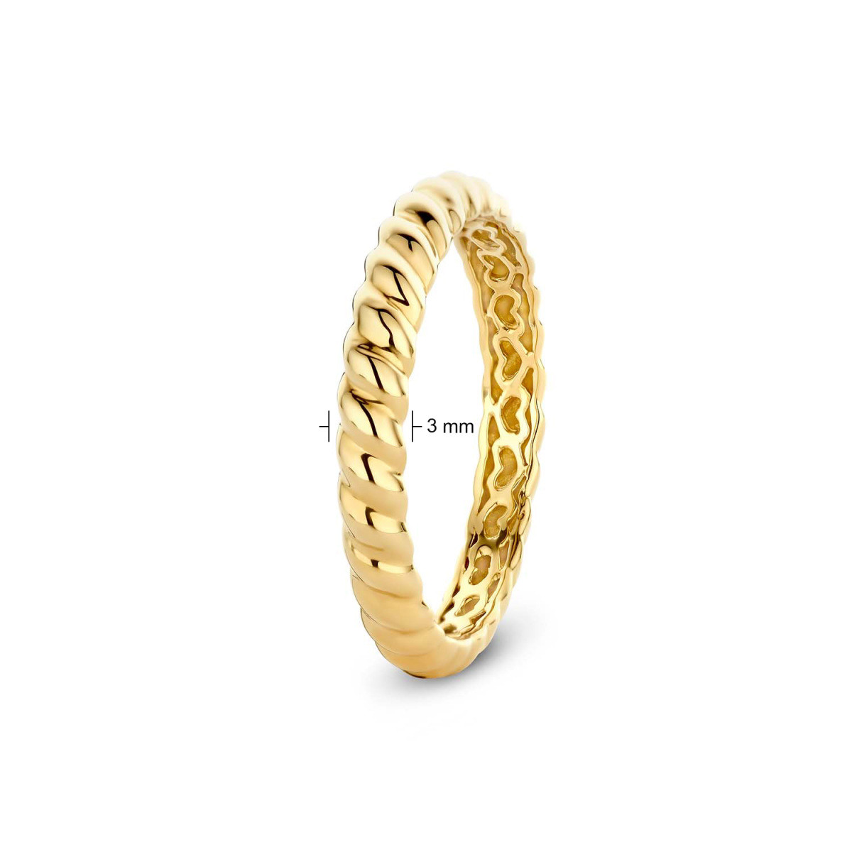 GLOW 214.1222 14-karaat gouden gedraaide ring 3 mm breed
