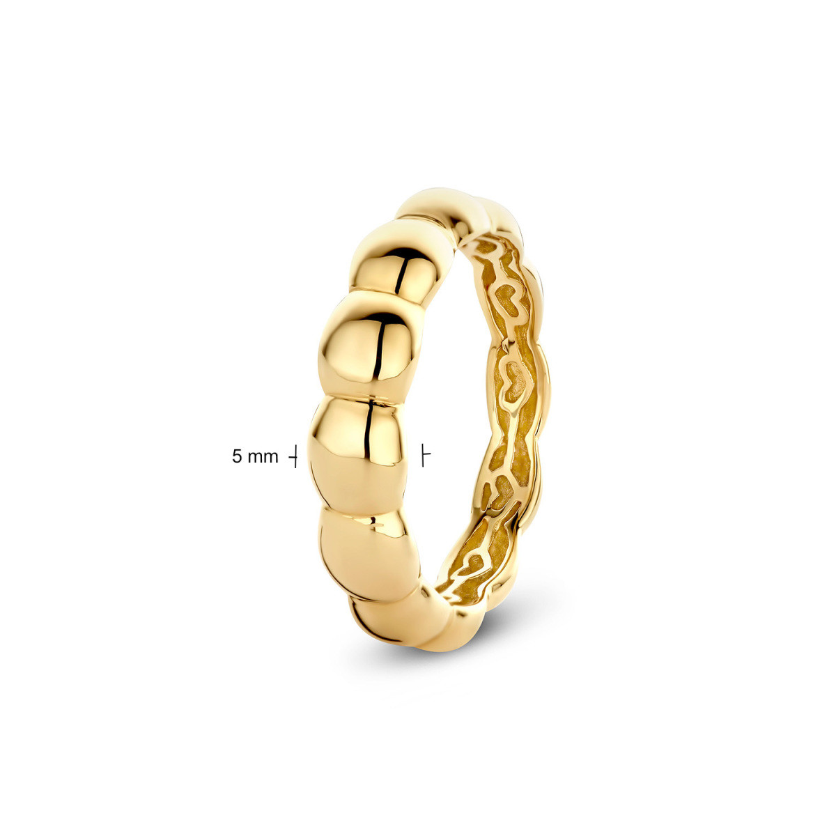 GLOW 214.1225 14-karaat gouden schakelring bolletjes 5 mm breed