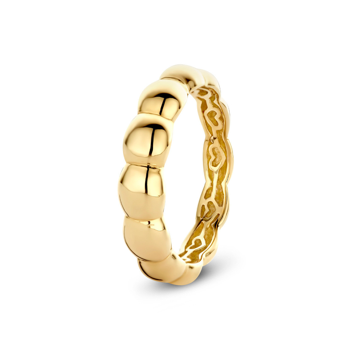 GLOW 214.1225 14-karaat gouden schakelring bolletjes 5 mm breed