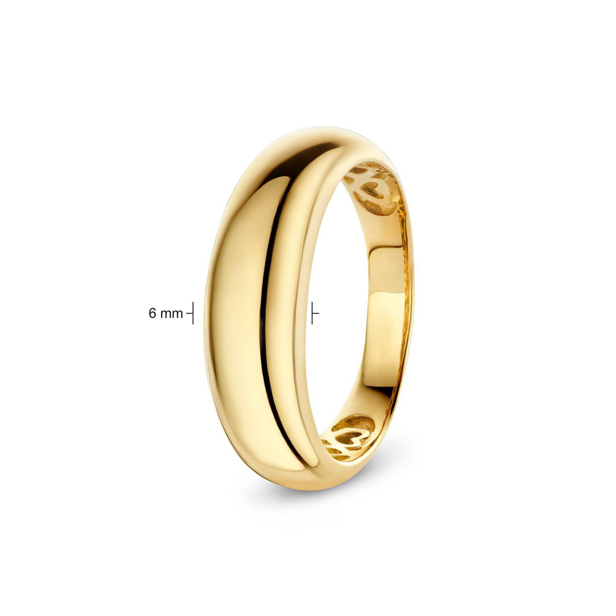 GLOW 214.1228 14-karaat gouden ring glanzend afgewerkt 6 mm breed